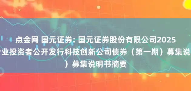 点金网 国元证券: 国元证券股份有限公司2025年面向专业投资者公开发行科技创新公司债券（第一期）募集说明书摘要
