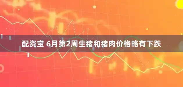 配资宝 6月第2周生猪和猪肉价格略有下跌